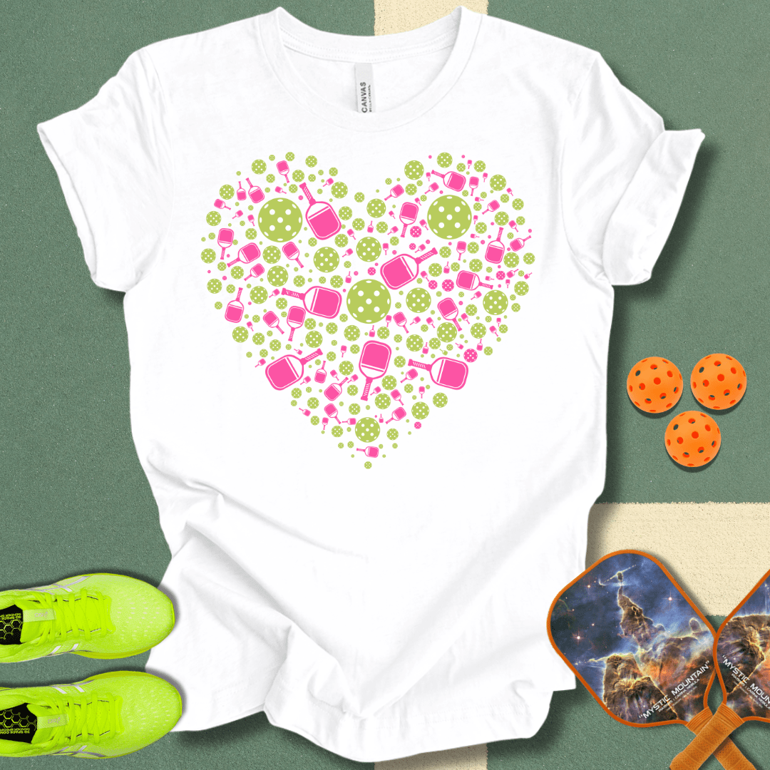 Pickleball Heart Pink T-Shirt