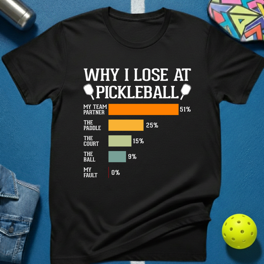 Why I Lose At Pickleball T-Shirt