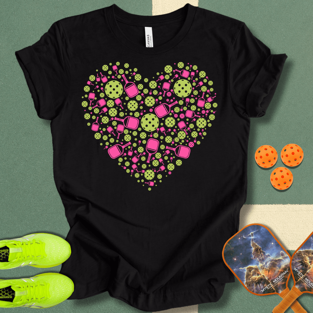 Pickleball Heart Pink T-Shirt