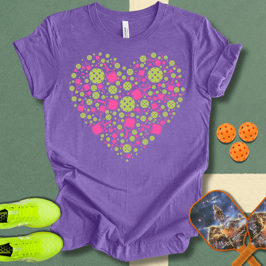 Pickleball Heart Pink T-Shirt