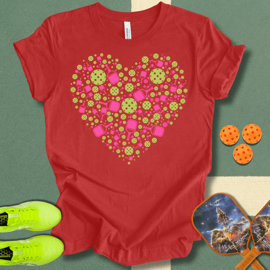 Pickleball Heart Pink T-Shirt